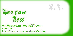 marton neu business card